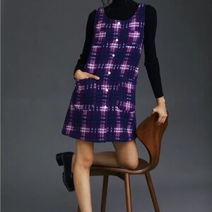 NWOT! Carleen by Anthropologie‎ Plaid Sleeveless Button-Down Dress Size Small